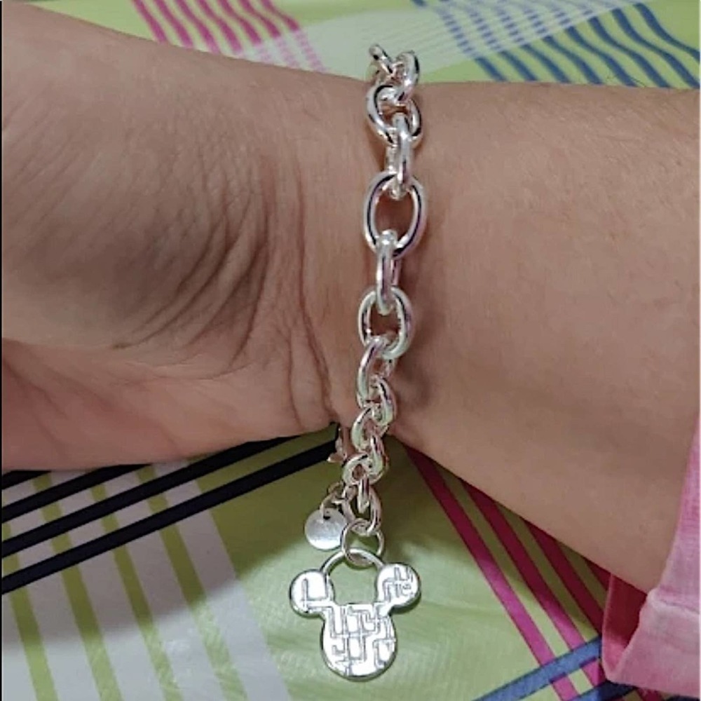 Sterling Silver Mickey Mouse Charm Bracelet
